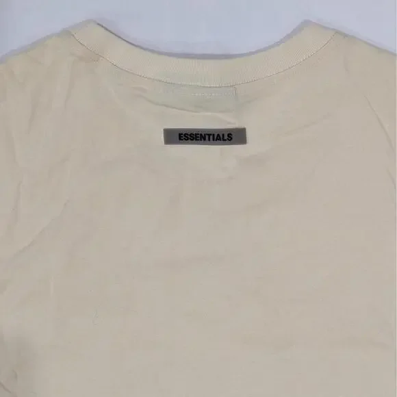 BRAND NEW Fear of God Essentials T-Shirt Cream Applique Logo SS20 Pacsun Size M